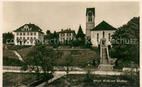 Hinwil Kirche und Schulhaus