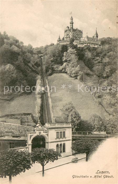Luzern  LU Gütschbahn und Hotel Gütsch