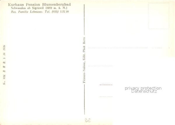 Schwanden Sigriswil Kurhaus Pension Blumenbergbad – Bild 2