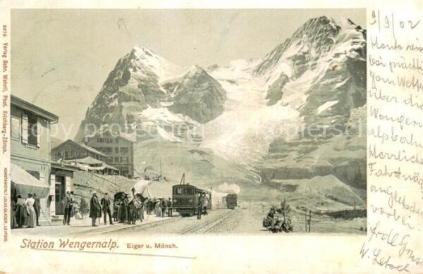 Wengernalp BE Station mit Eiger und Mönch