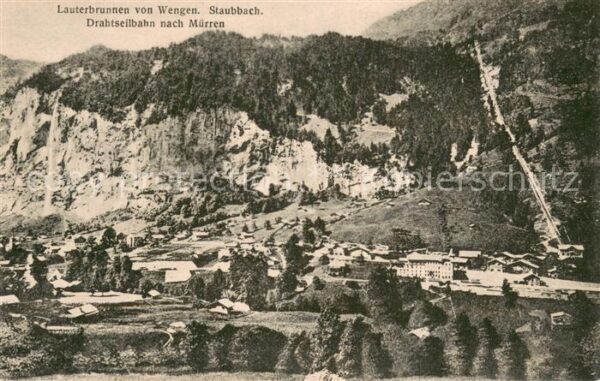 Lauterbrunnen BE von Wengen mit Staubbach und Drahtseilb
