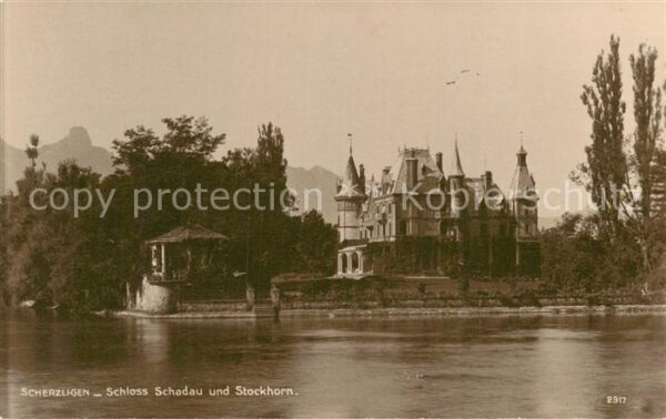 Scherzligen BE Schloss Schadau und Stockhorn