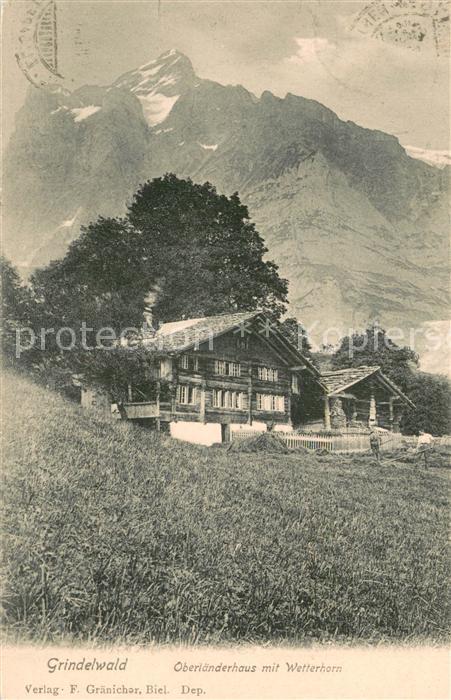 Grindelwald Oberländerhaus mit Wetterhorn