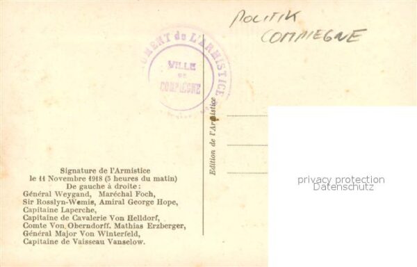 Compiegne 60 Signature de l´Armistice – Bild 2