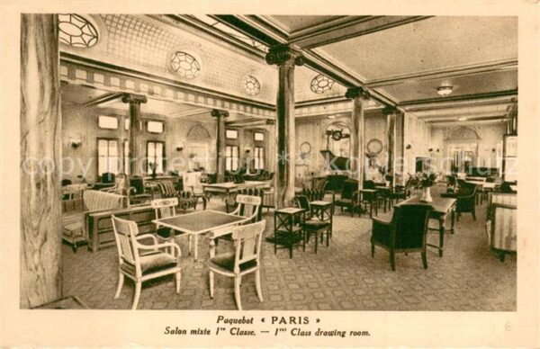 Dampfer Oceanliner Paris Salon mixte l Classe drowing room