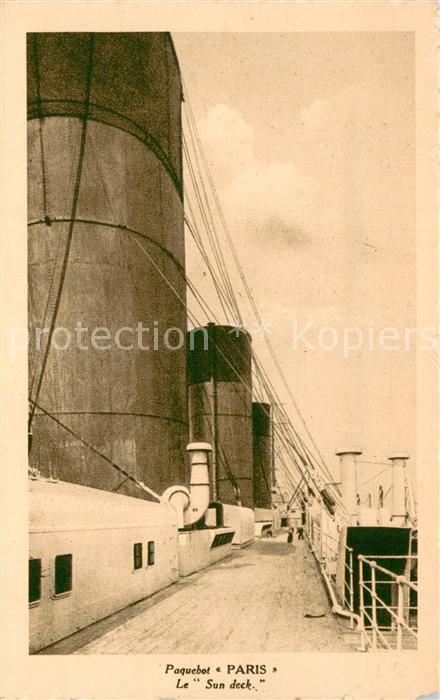 Dampfer Oceanliner PARIS Sun deck