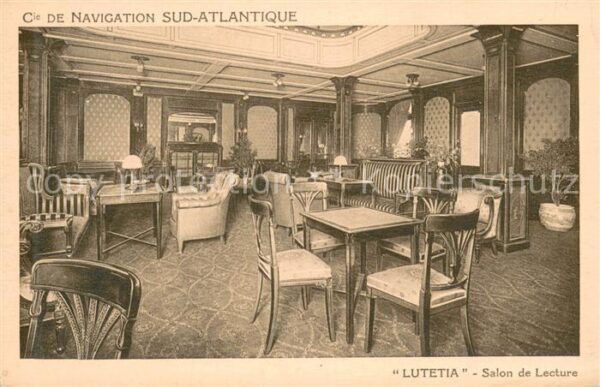 Dampfer Oceanliner LUTETIA Salon de Lecture