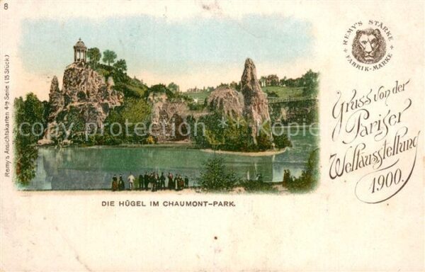 Exposition Universelle Paris 1900 Die Hügel im Chaumont Park