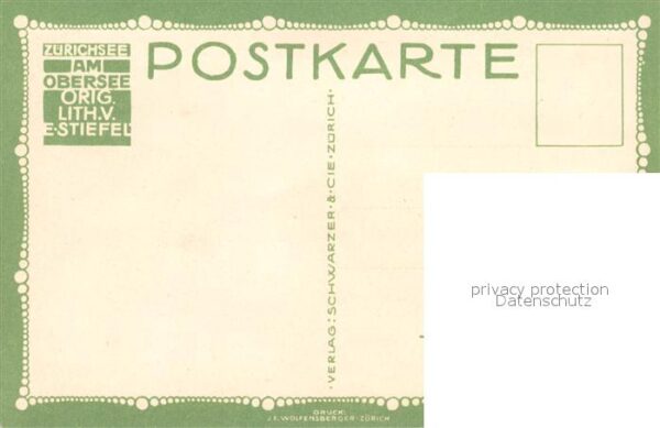 Zuerichsee ZH Panorama am Obersee Lithographie – Bild 2