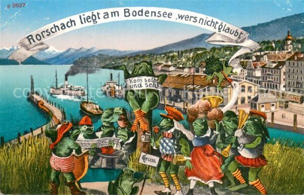 Rorschach SG Bodensee Panorama Karikatur
