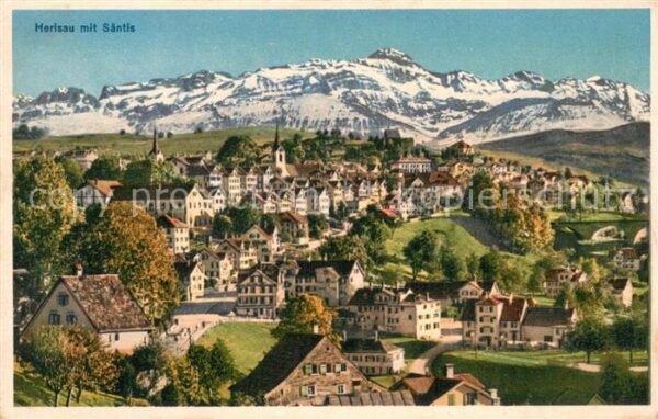 Herisau AR Panorama mit Säntis Militärsache