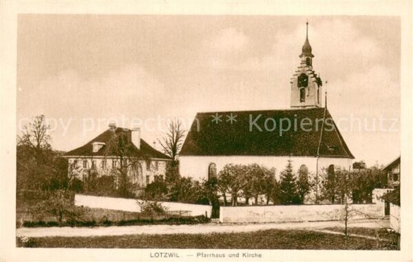 Lotzwil Lotzwyl BE Pfarrhaus und Kirche