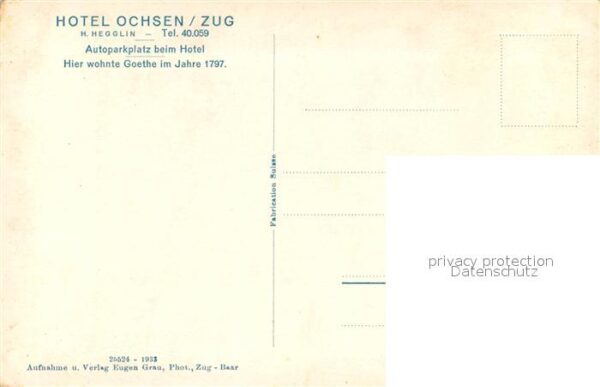 Zug ZG Hotel Ochsen Kolinplatz Brunnen Hotel O – Bild 2