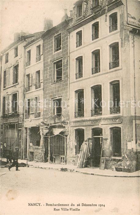Nancy 54 Bombardement du 26 Dec 1914 Rue Ville V