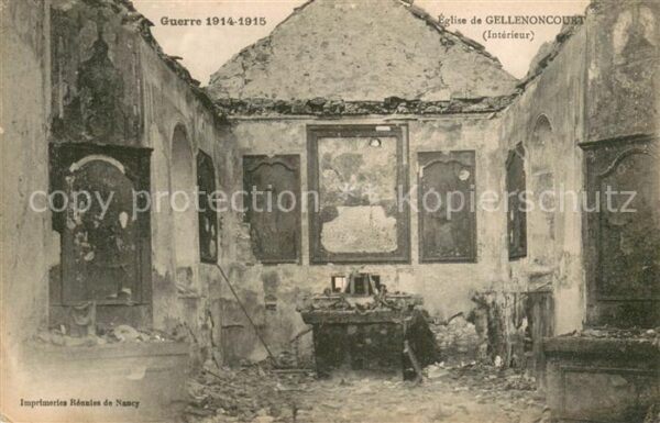 Gellenoncourt 54 Eglise  Guerre 1914-15