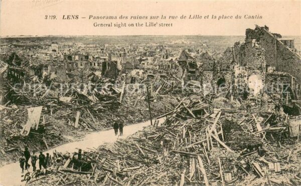 Lens Pas-de-Calais 62 Panorama des ruines sur la rue de Lille