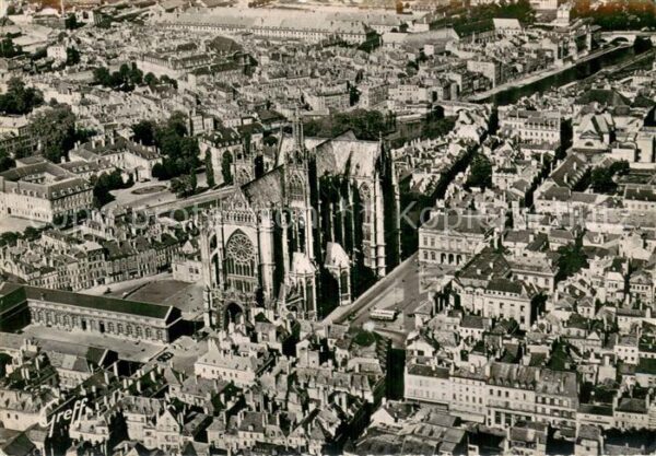 Metz  57 Moselle Vue aerienne La Cathedrale la Place d’A