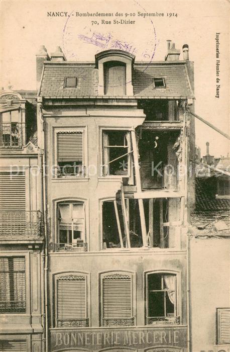 Nancy 54 Bombardement des 9-10 Sept 1914  70 Rue