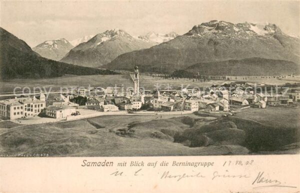 Samaden Panorama mit Berninagruppe