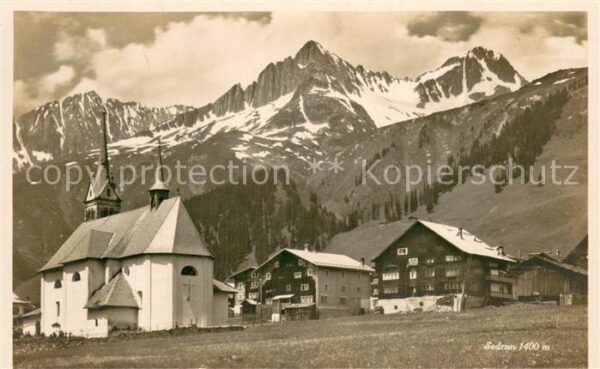 Sedrun Ortsmotiv mit Kirche