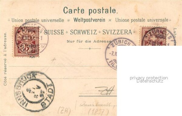 Zuerich ZH Blick vom St Peter zum Zürichberg Tonha – Bild 2