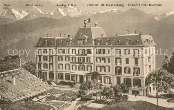 Beatenberg Grand Hotel Kurhaus mit Eiger Mönch und