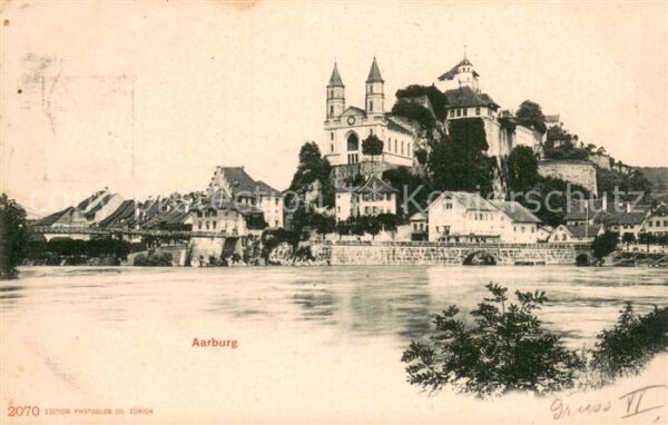 Aarburg AG Partie an der Aare mit der Aarburg