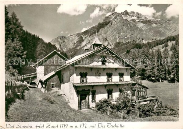 Val Sinestra Zuort GR Hof Zuort mit Piz Tschütta