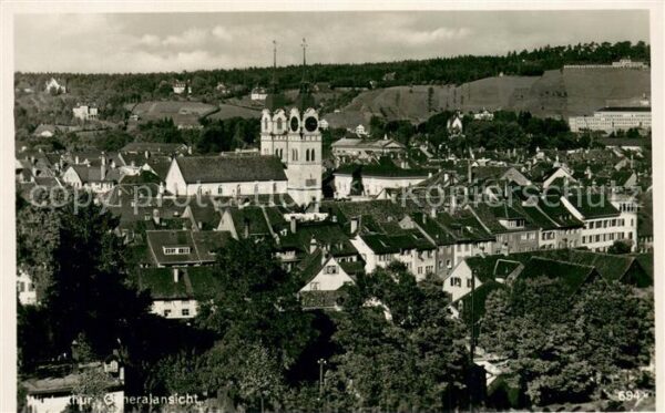 Winterthur  ZH Panorama mit Kirche