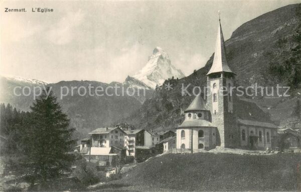 Zermatt VS Kirche mit Matterhorn