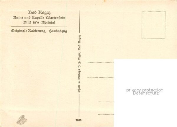 Bad Ragaz Ragatz Ruine und Kapelle Wartenstein mit Rhein – Bild 2