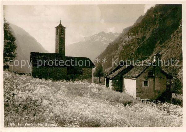 San Carlo Val Bavona Dorfmotiv mit Kirche