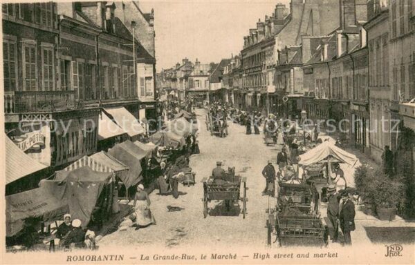Romorantin-Lanthenay la Grande Rue le Marche High street and