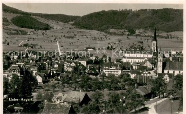 Unteraegeri Unter-Aegeri Panorama mit Kirche