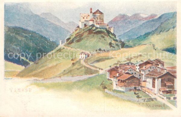 Tarasp Schloss Tarasp Künstlerkarte