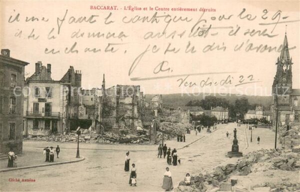 Baccarat 54 Eglise et le Centre entierement detruit