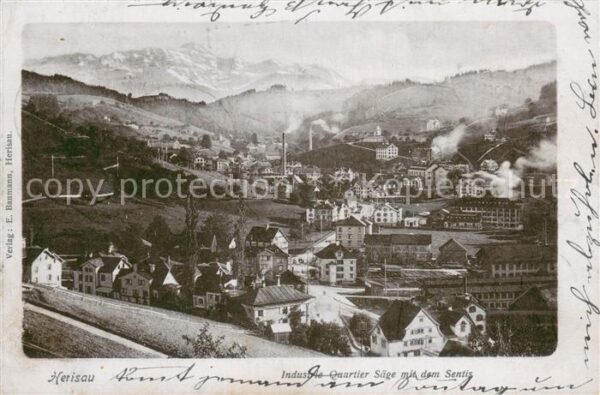 Herisau AR Industrie Quartier Säge mit dem Säntis