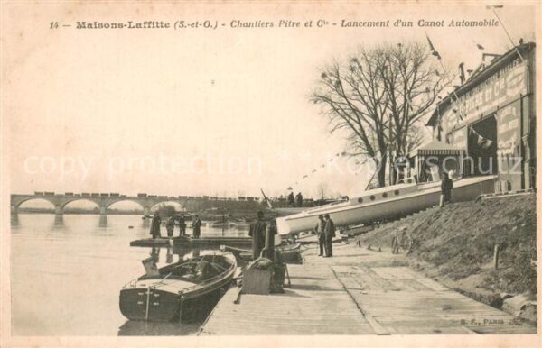 Maisons-Laffitte 78 Chantiers Pitre et Cie Lancement d’un C