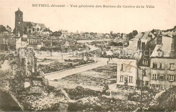Rethel 08 Ardennes devaste Vue generale des Ruines du Cent