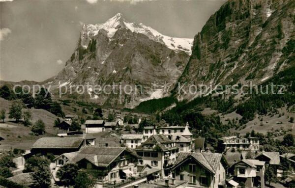 Grindelwald Dorfpartie mit Wetterhorn
