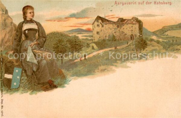 Aargau Kanton Aargauerin auf der Habsburg