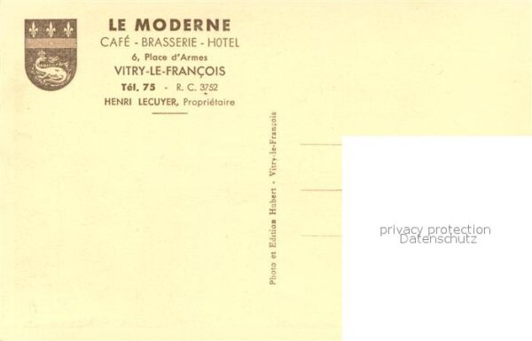 Vitry 51-le-Francois Cafe-Brasserie-Hotel Le Moderne Innenan – Bild 2
