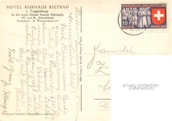 Toggenburg SG Hotel Kurhaus Rietbad m. Bergpanorama – Bild 2