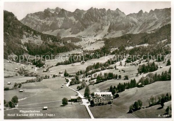 Rietbad 930m Toggenburg SG Fliegeraufnahme Hotel Kurhaus Rietbad