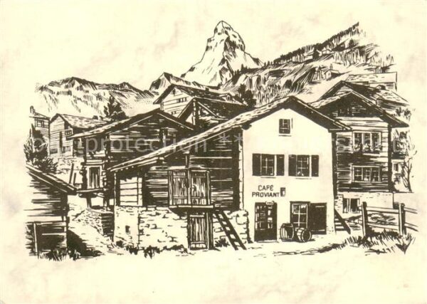 Zermatt VS Restaurant du Pont Zeichnung