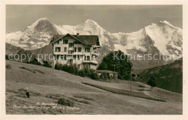 St Beatenberg BE Hotel Amisbühl mit Eiger Mönch und Jung