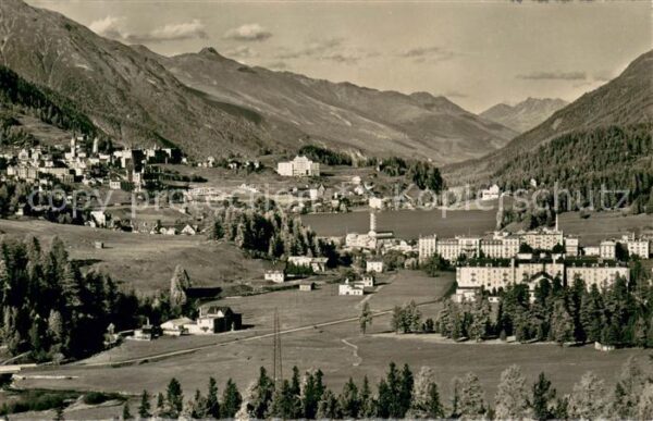St Moritz Bad GR und Dorf Panorama