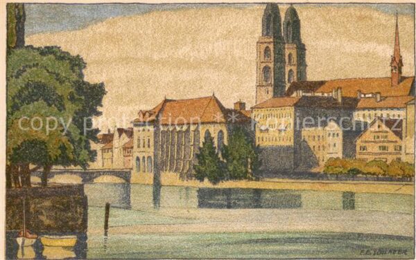 Zuerich ZH Partie an der Limmat