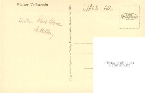 Wals Vals GR Walser Volkstracht – Bild 2