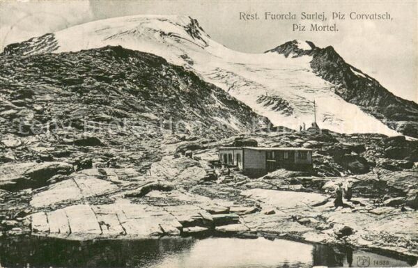 Fuorcla Surlej Restaurant mit Piz Corvatsch und Piz Mo